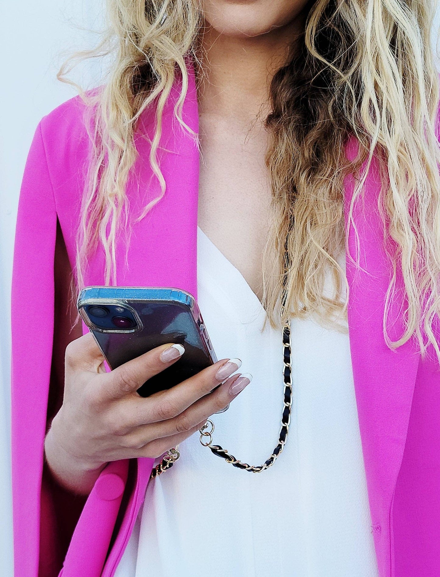 APC01 - Long Vegan Leather Phone Chain