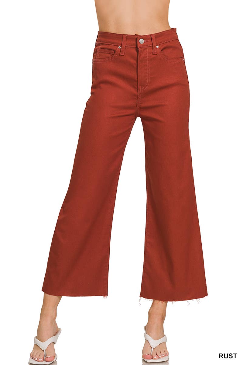 Cheryl High Rise Flare Cropped Color Denim Pants