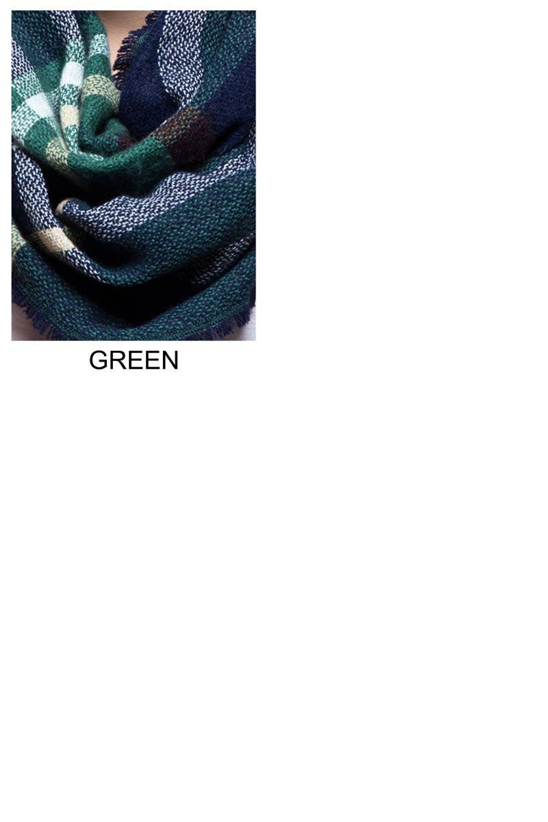 Basic Everyday Plaid Infinity Scarf