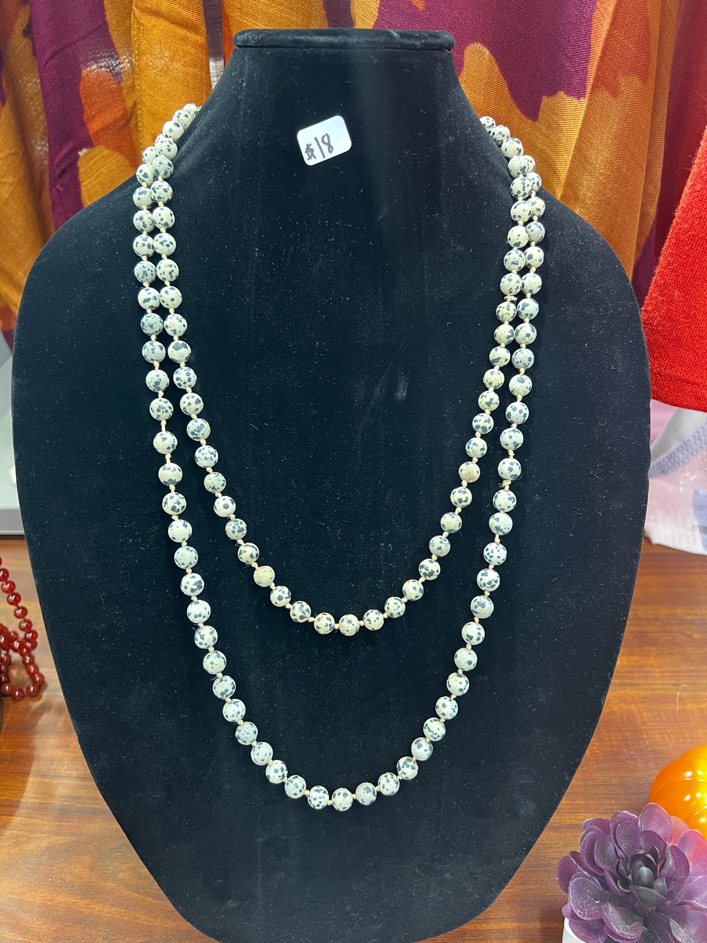 Semi Precious 8mm Long  Breaded Necklace