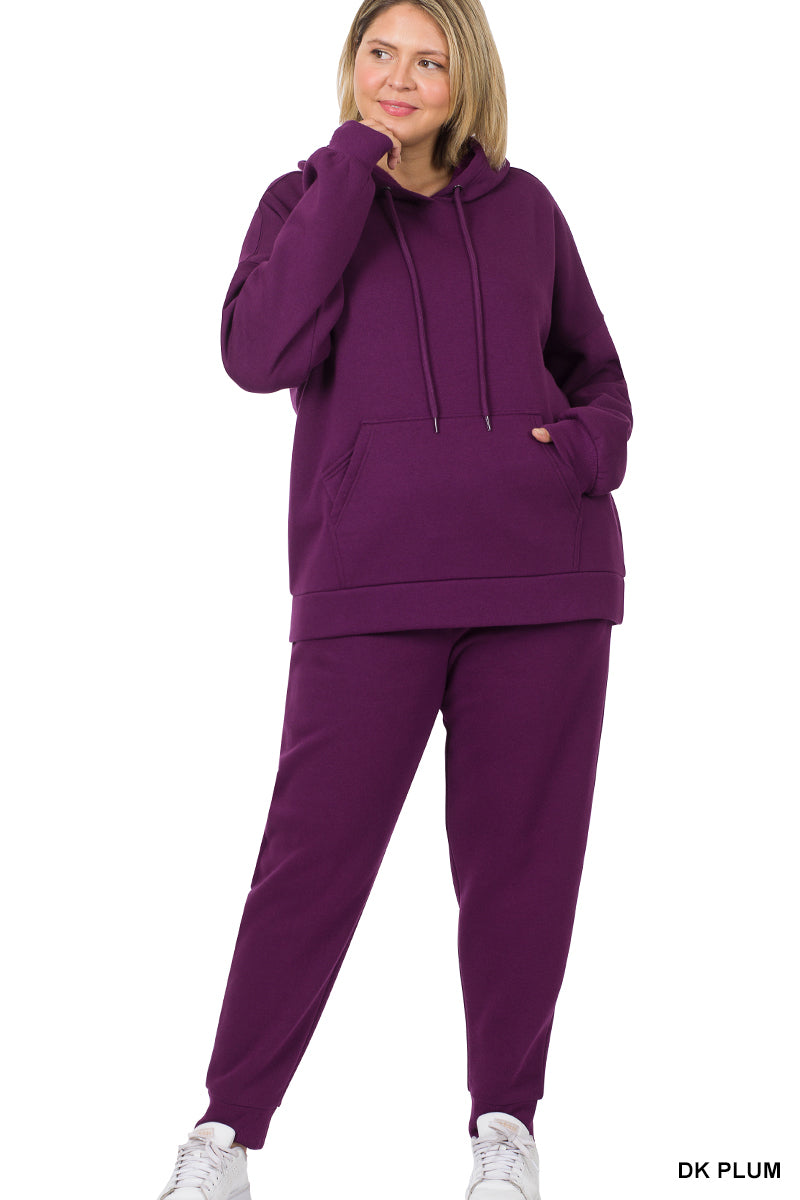 PLUS KANGAROO POCKET HOODIE & SWEATPANTS SET