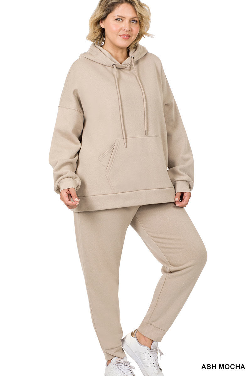 PLUS KANGAROO POCKET HOODIE & SWEATPANTS SET