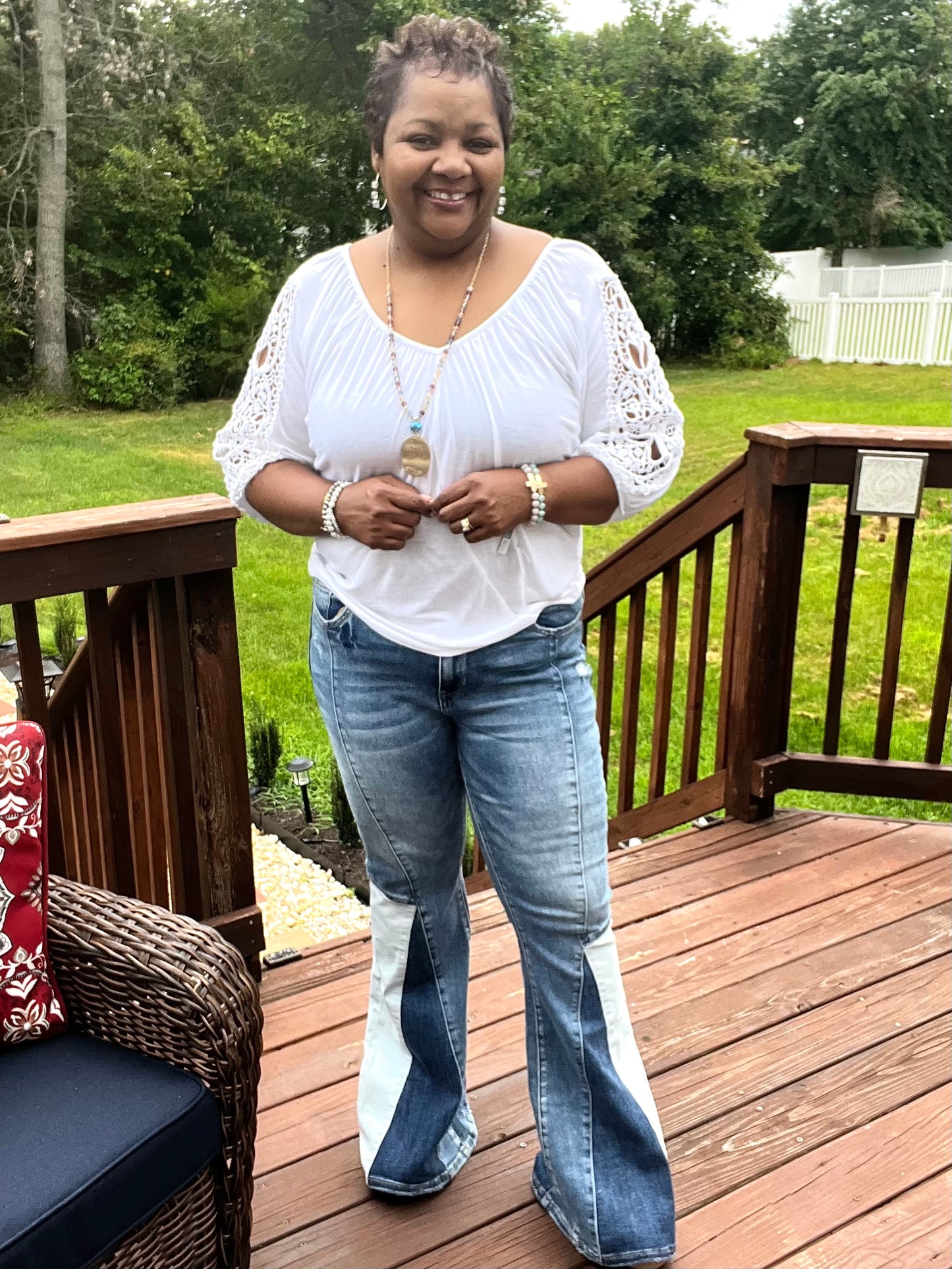 High Rise Super Flare W Panel Jeans