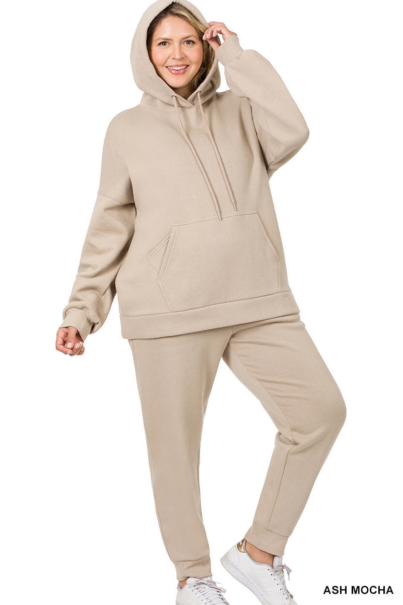PLUS KANGAROO POCKET HOODIE & SWEATPANTS SET