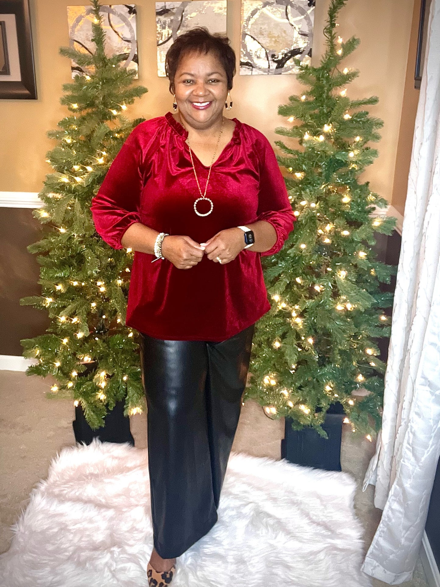 PLEATHER CROPPED PANT