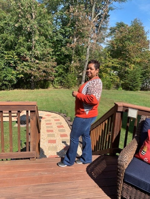 Sweater Knit Jersey Striped and Leopard Print