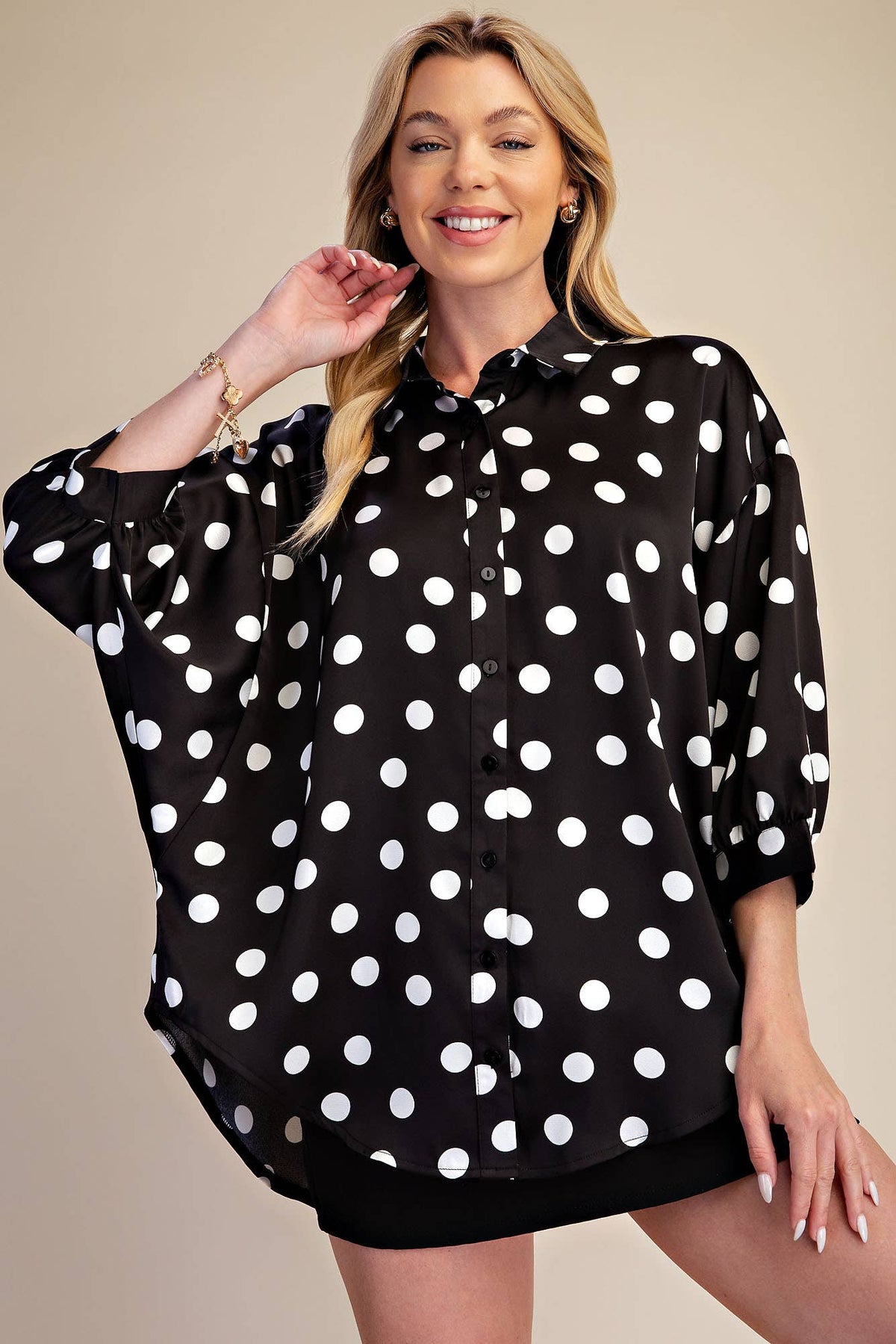 Polka Dot Oversized Shirt