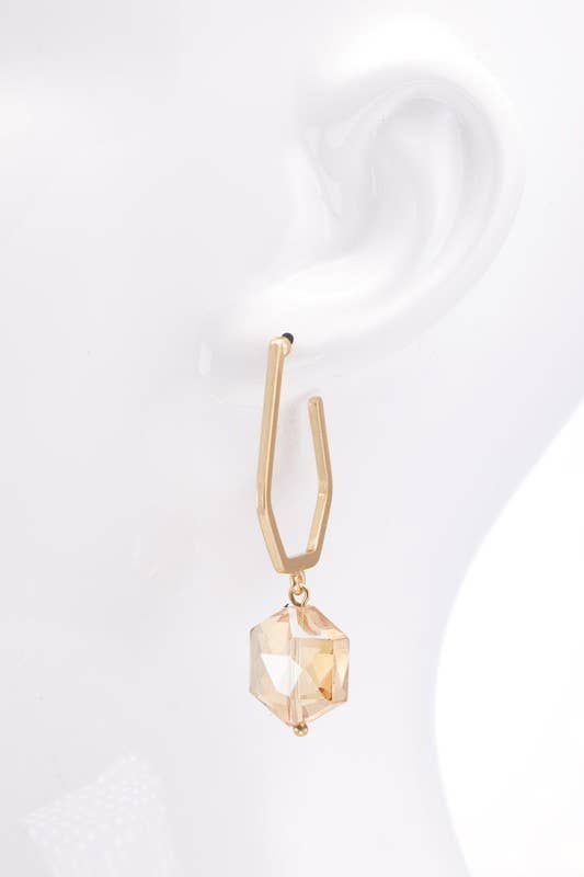 *Special* Steel Teardrop Faux Stone Earrings