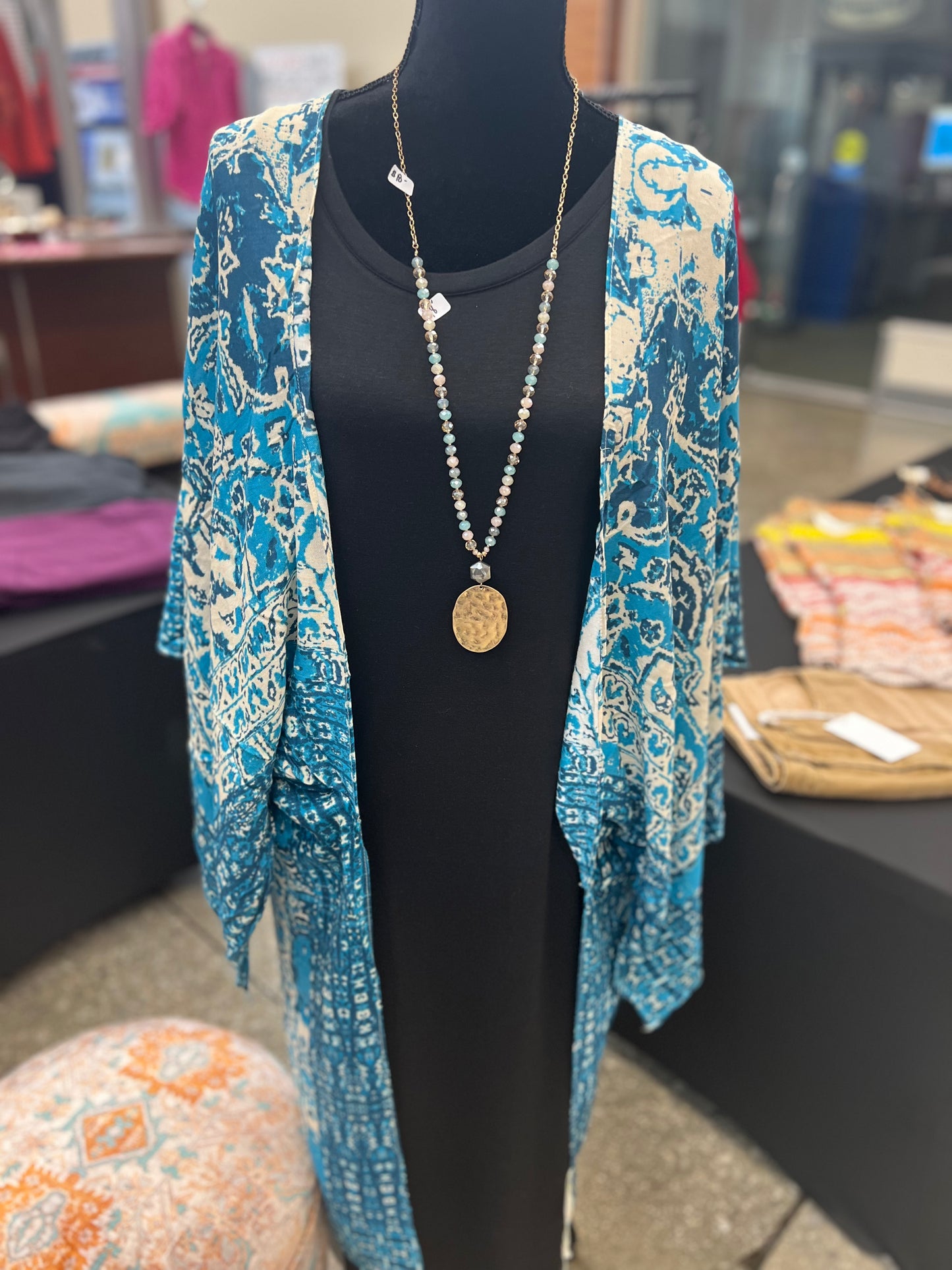 OCEAN BLUE Boho Mandala Kimono