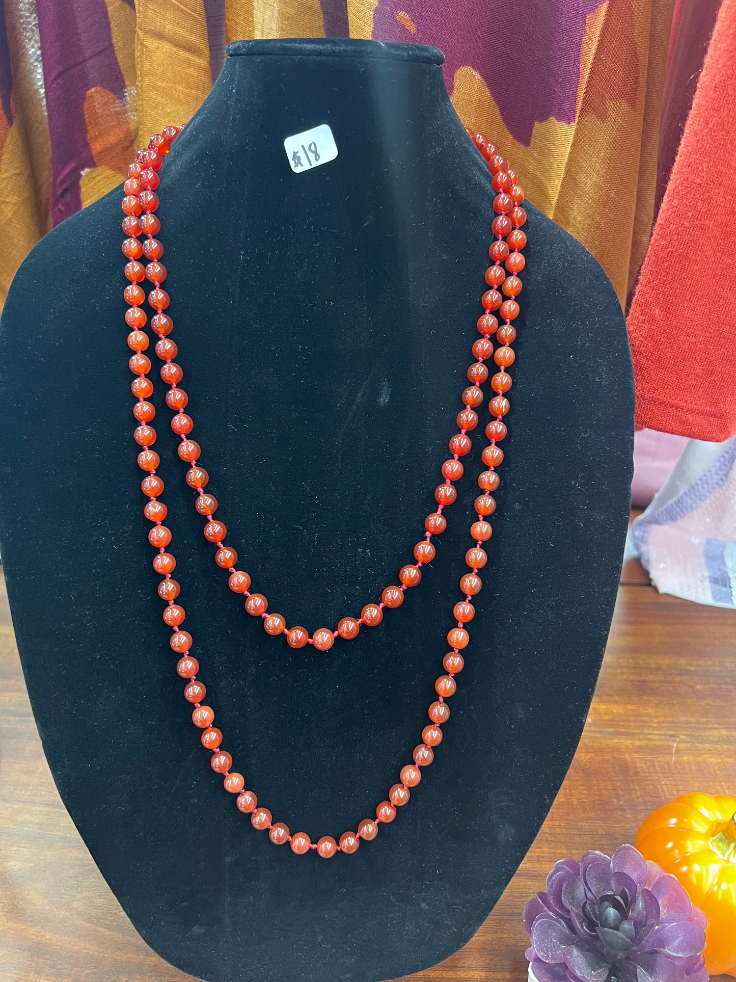 Semi Precious 8mm Long  Breaded Necklace