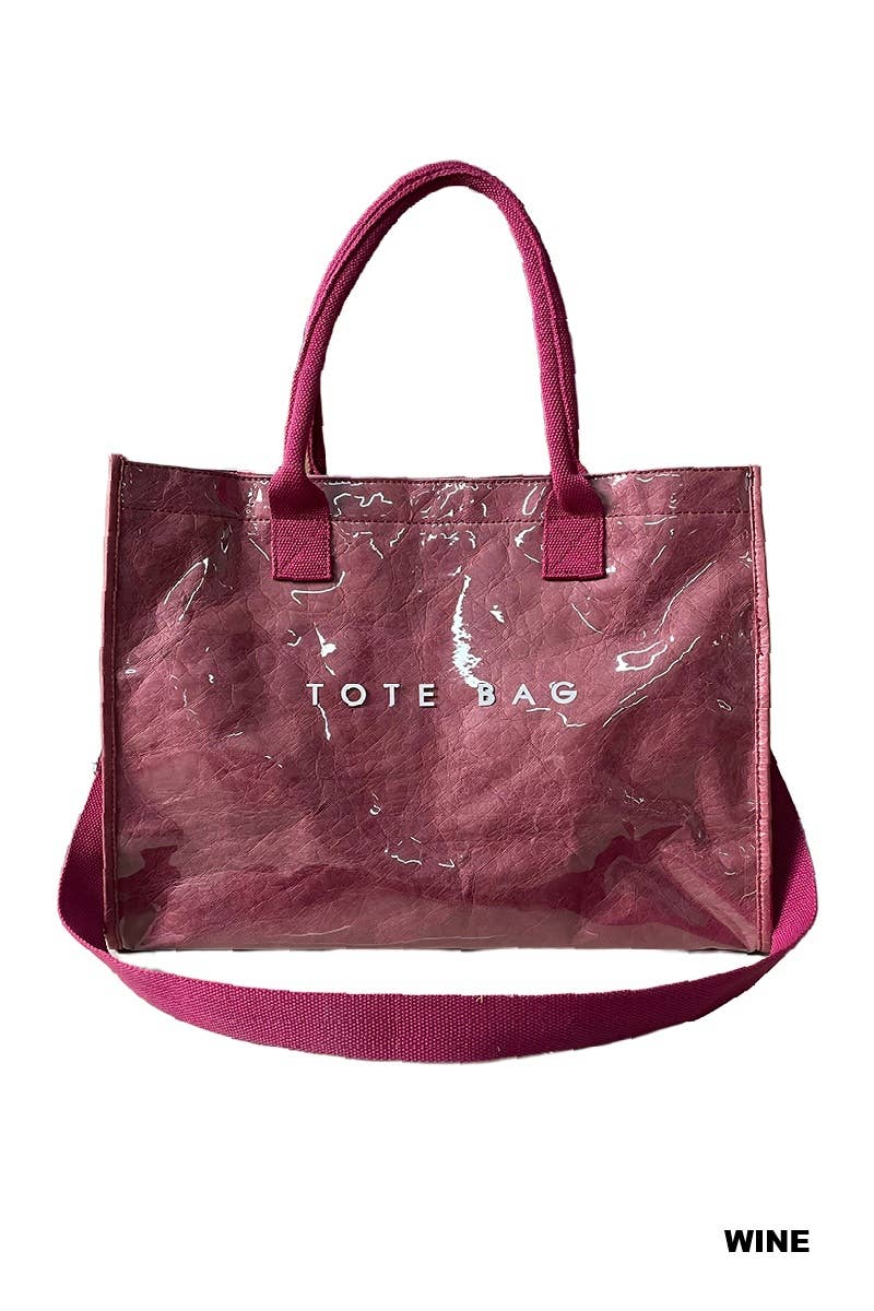 Pvc Kraft Oversized Tote Bag Zenana
