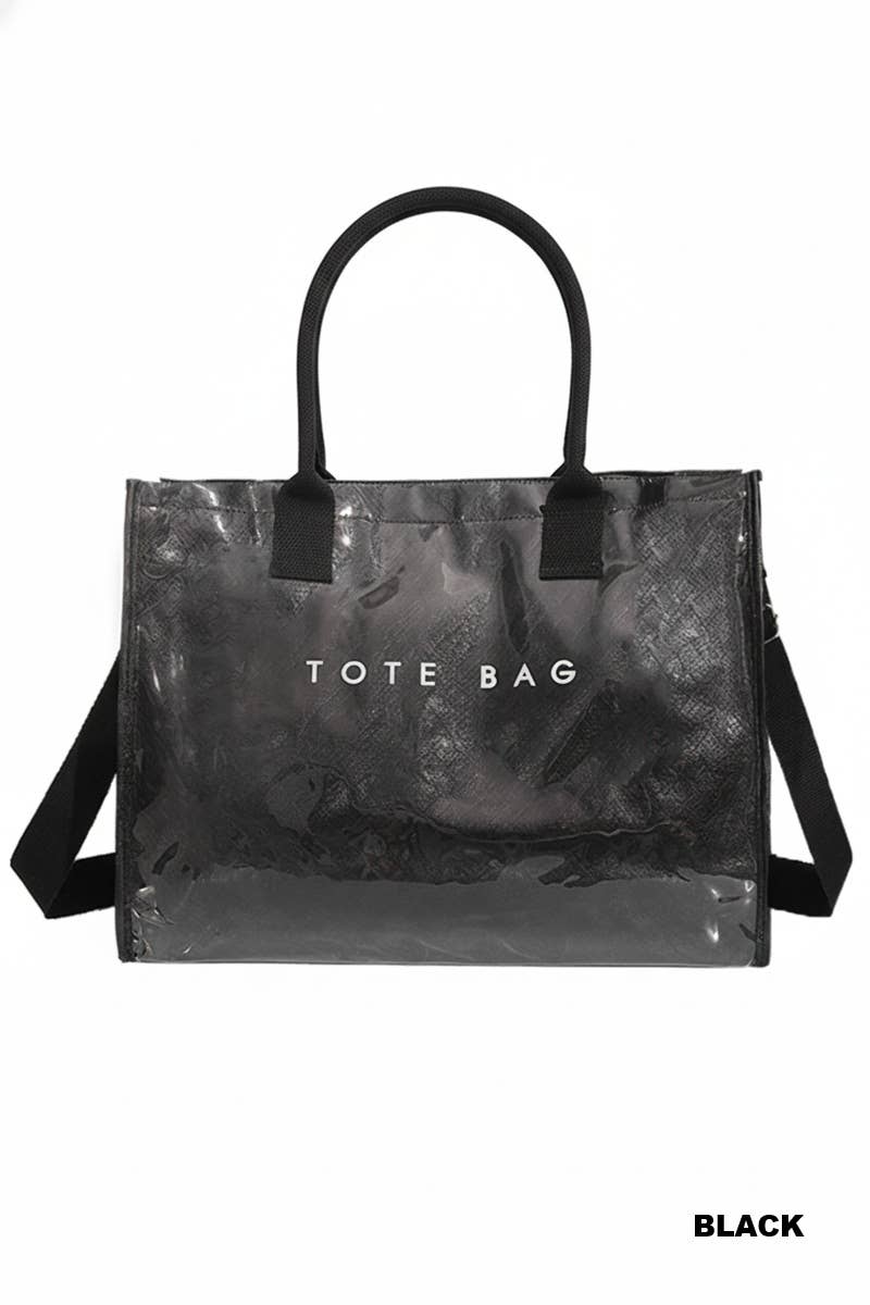 Pvc Kraft Oversized Tote Bag Zenana