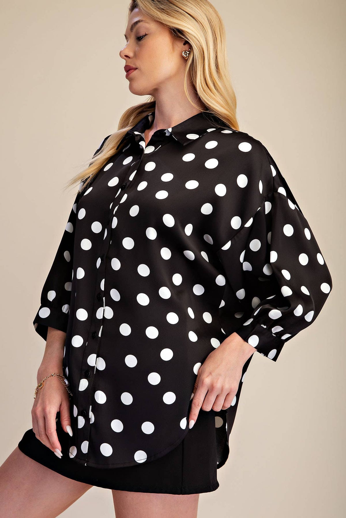 Polka Dot Oversized Shirt
